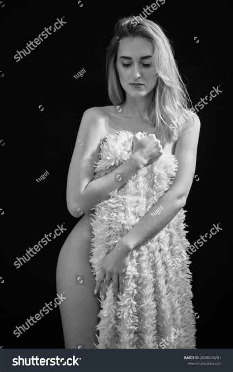 Luxury Slim Nude Woman White Fur Stock Photo Shutterstock
