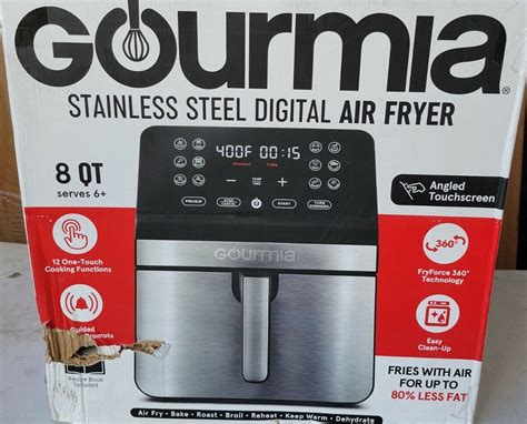 💥gourmia 8 Quart Digital Air Fryerw 12 One Touch Functions Guided Cooking🆕 810002862618 Ebay