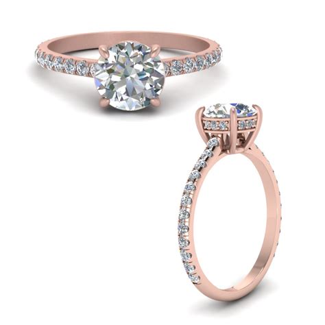 Delicate Rose Gold Round Diamond Engagement Ring Fd8526rorangle1 Nl Rg