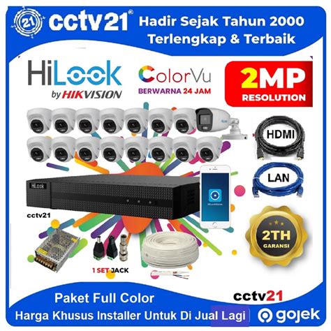 Jual Paket 16 Camera Full Color HILOOK By Hik Vision Colorvu 24Jam