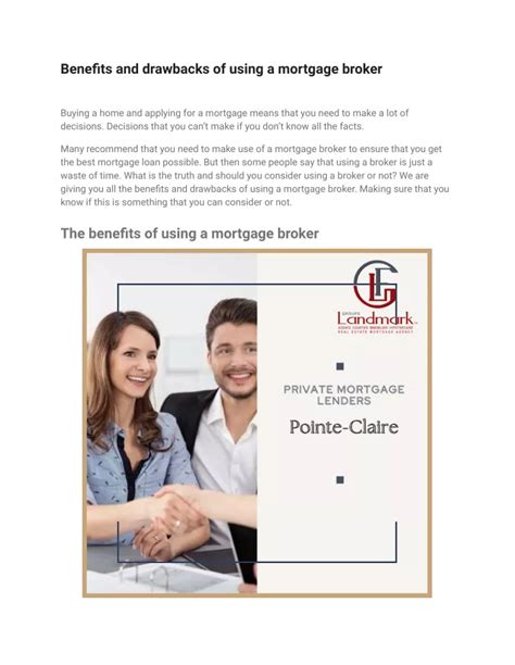 PPT Benefits And Drawbacks Of Using A Mortgage Broker PowerPoint