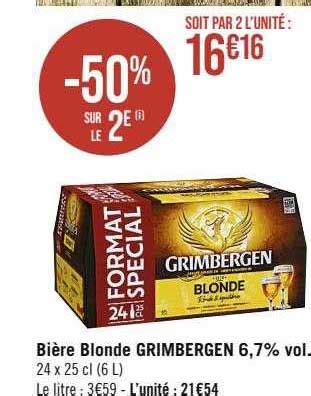Promo Bière Blonde Grimbergen 6 7 Vol chez Supermarchés iCatalogue fr