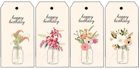 Floral Printable Birthday Gift Tags - Live Laugh Rowe