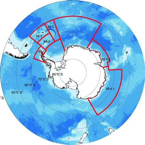 Map Of Antarctica And Fishing Areas For E Superba Commission For The