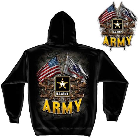 Us Army Double Flag Hoodie 2 Decal Military Republic Flag Hoodie