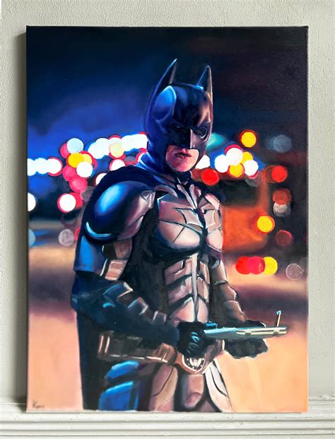 My oil painting of Batman from The Dark Knight Rises : r/batman