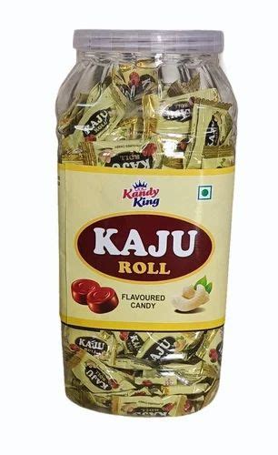 Off White Round Kandy King Kaju Roll Flavored Candy Packaging Type