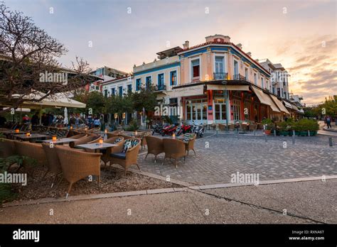 Athens Greece November 07 2018 Coffee Shops And Bars In Thissio