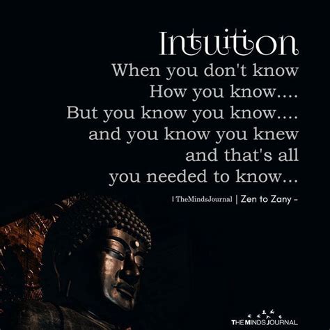 Intuition When You Dont Know How You Know Intuition Quotes