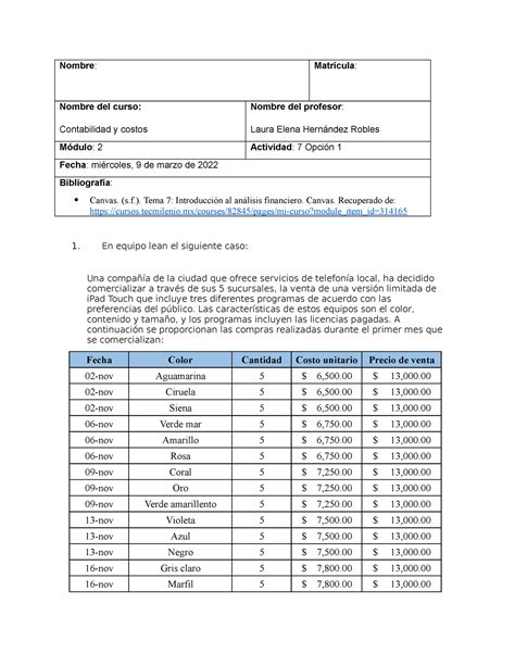 ACT 14 Conta Nombre Matrícula Nombre del curso Contabilidad y