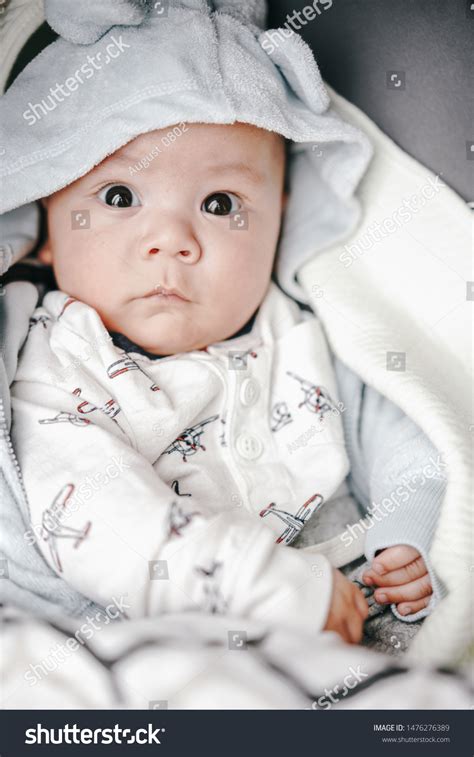 Portrait Cute Chinese American Baby Stroller Stock Photo 1476276389