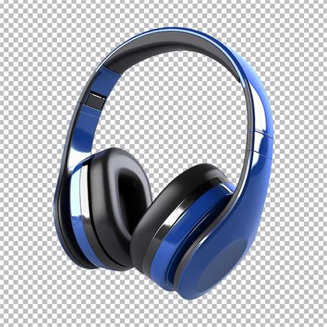 Casque sans fil bleu isolé sur fond transparent PSD Premium généré à