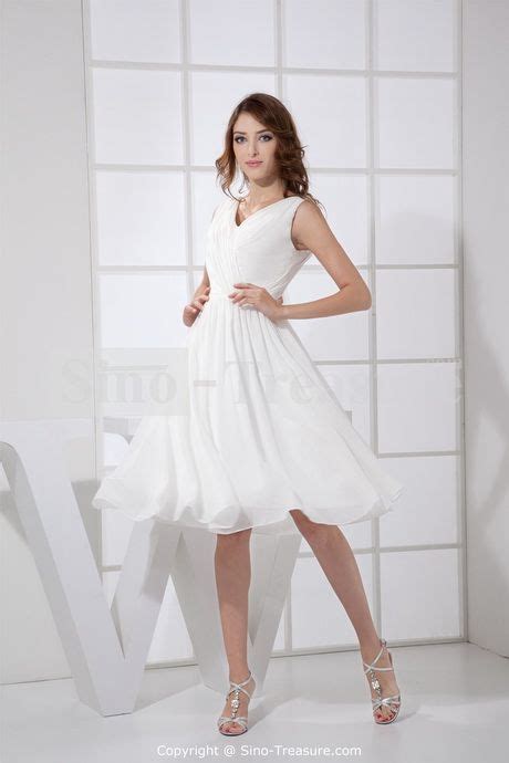 Knee Length White Dresses White Dresses Graduation Knee Length Bridesmaid Dresses Chiffon