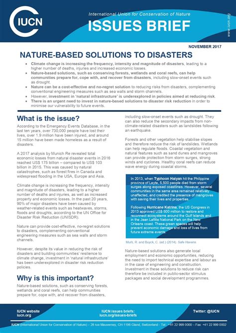 Nature-based solutions to disasters - resource | IUCN