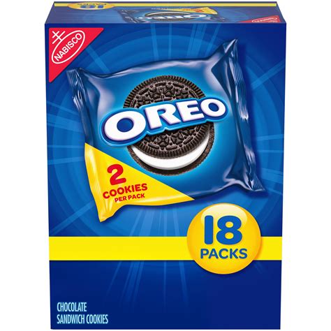OREO Chocolate Sandwich Cookies, 18 Snack Packs (2 Cookies Per Pack ...