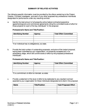 Fillable Online Oamp Od Nih Summary Related Activitiesdoc Oamp Od Nih