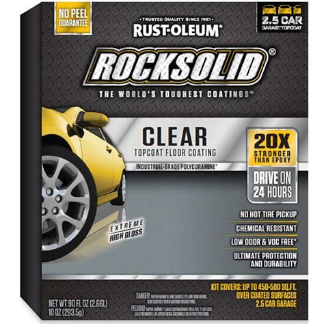 Rust Oleum Rocksolid Oz Clear Polycuramine Top Coat Garage Floor