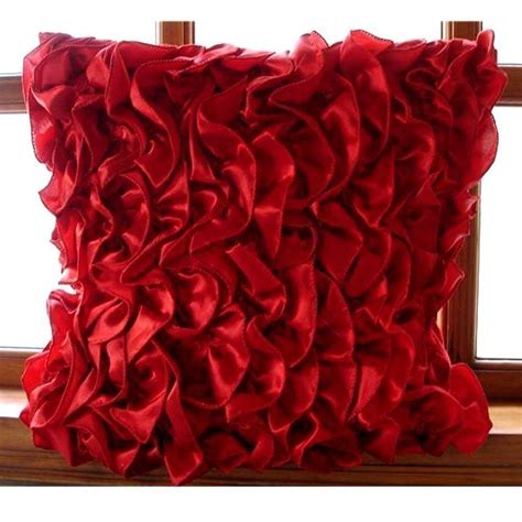 Red 18x18 Decorative Throw Pillow Cover Satin Etsy Red Decorative