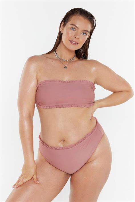 Nasty Gal Front Woman High Waisted Bikini Bottoms Nasty Gal Plus Size Swimwear Collection With