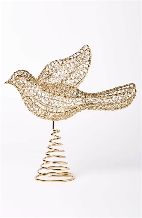 Gold Wire Dove Tree Topper Christmas Bird