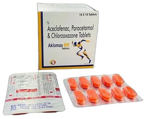 Aceclofenac Paracetamol Chlorzoxazone Tablet At Rs 790box