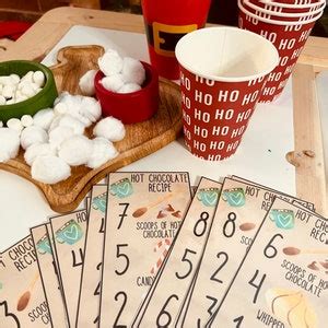 Hot Chocolate Recipe Cards Montessori Materials Sensory Bin Preschool Printable Homeschool