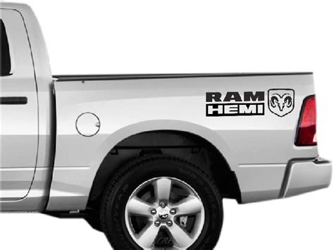 Hemi Dodge Ram X2 Vinyl Decals Stickers Rear Side Bed Logo Mopar 57