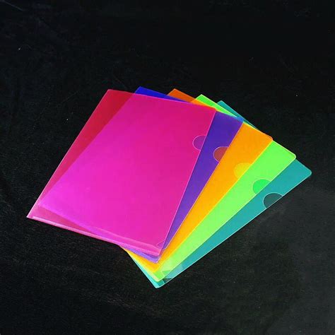 Heavy Colors L Shape Plastic A4 File Folder Pp Pockets China A4 File