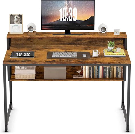 Computer Desk, Home Office Desk, Small Desks with Storage Shelf and ...