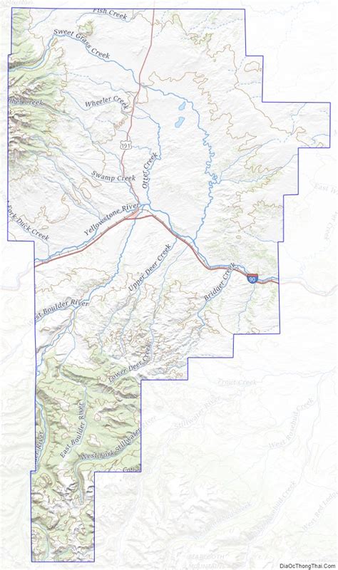 Map Of Sweet Grass County Montana Thong Thai Real