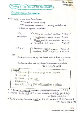 Resumen Completo Tema 1 Algebra Pdf