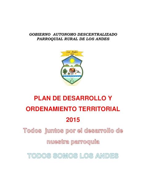 PDF PLAN DE DESARROLLO Y ORDENAMIENTO TERRITORIAL 2015app Sni Gob Ec