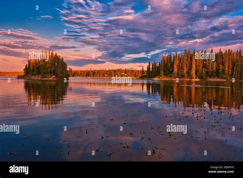 Canada Manitoba Paint Lake Provincial Park Island On Paint Lake At