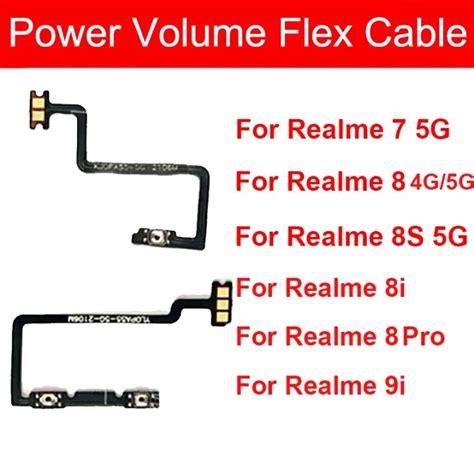 Power Volume Button Flex Cable For Realme 7 8 8S 4G 5G 8 Pro 8I 9I Side