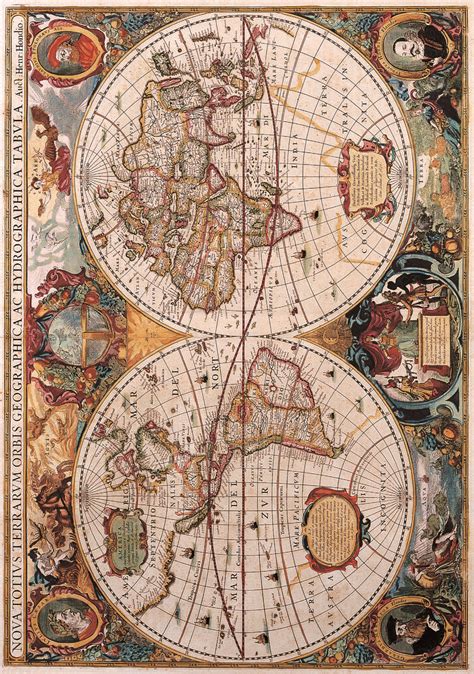 Antique Maps Of The World Double Hemisphere Map Henricu Flickr