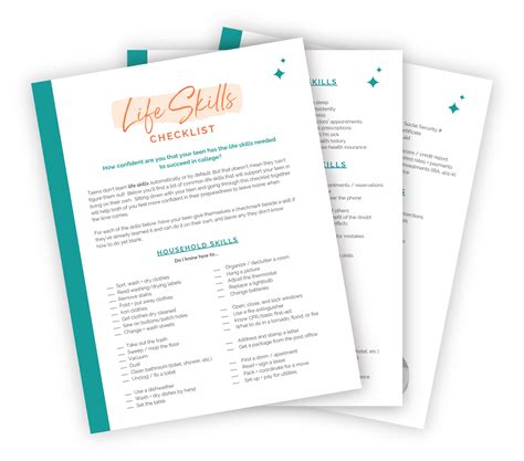 Essential Life Skills For Teens Free Checklist Creating Positive