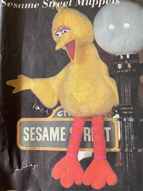 Fabulous Pattern For Sesame Street Big Bird Stuffed Etsy