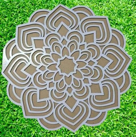 DIY MDF Readymade Round Rangoli Mat Easy To Use Rangoli Template Easy