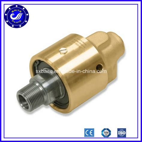 China Metal Hose Brass Rotary Union Rotating Joint With Elbow NPT