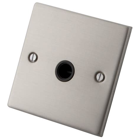 20a Flex Outlet Black Insert Brushed Stainless Steel M2 Electrical