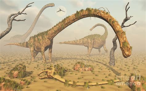 Living Fossilized Omeisaurus Sauropod Digital Art by Mark Stevenson ...