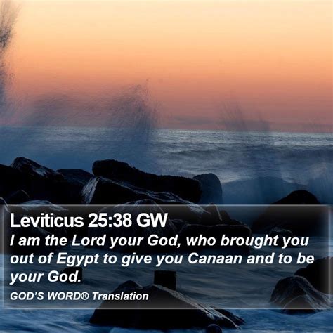 Leviticus Gw I Am The Lord Your God Who Brought You Out Of