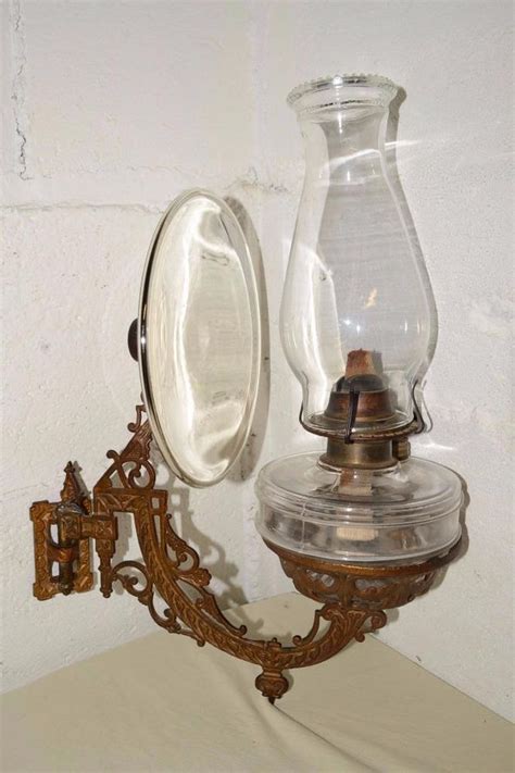 Antique B H Eagle Wall Mount Bracket Arm Base Oil Lamp Mecury Glass