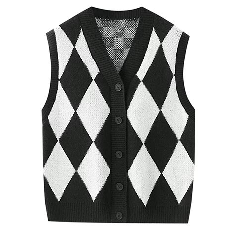 Argyle Sweater Vests For Men S Classic V Neck Button Sleeveless Knit Sweater Cardigan