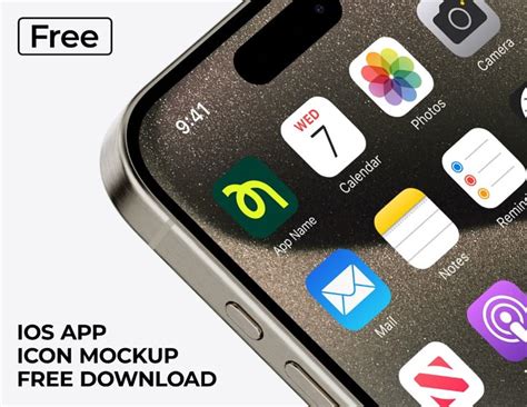 Free Ios App Icon Mockup In 2024 Iphone Mockup Free App Icon Design