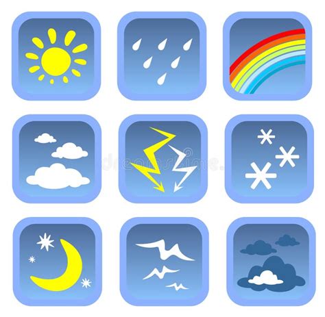 Weather Symbols Set Stock Vector Illustration Of Star 13422703