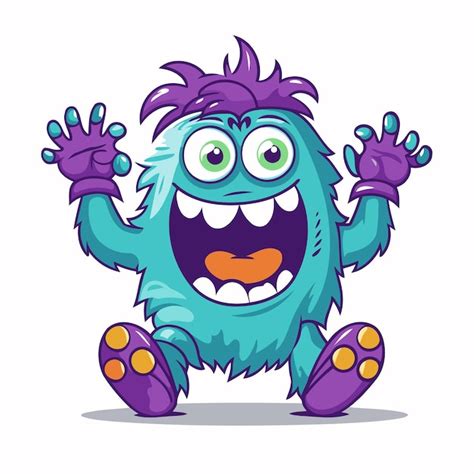 Premium Vector Funny Cartoon Monster Vector Illustration Isolated On