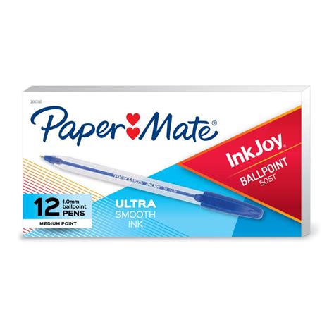 Papermate Inkjoy Capped Ballpoint Pen Medium Mm Blue Box Winc