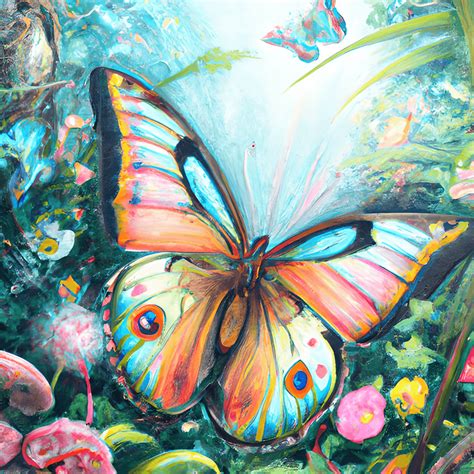 Flower Infused Butterfly Pastel Hyper Detailed Ultra Intricate