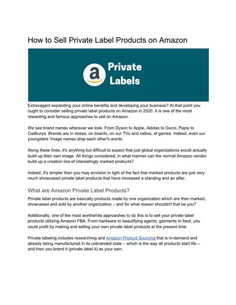 Ppt How To Sell Private Label Products On Amazon Powerpoint